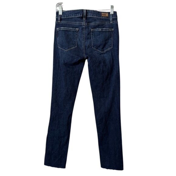 Paige Women Skyline Ankle Peg Jeans Denim Blue Size 26 Stretch Distressed Preppy - Picture 2 of 14